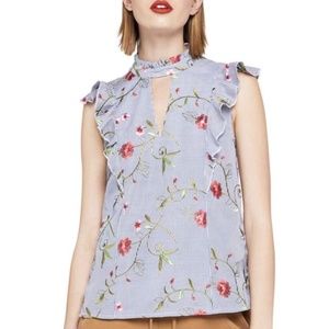 BCBG MAX MARA BLOUSE SHORT SLEEVE TOP SHIRT SUMMER